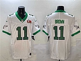 Men's Philadelphia Eagles #11 A.J. Brown White 2025 Super Bowl LIX Patch F.U.S.E. Vapor Untouchable Limited Stitched Jersey,baseball caps,new era cap wholesale,wholesale hats